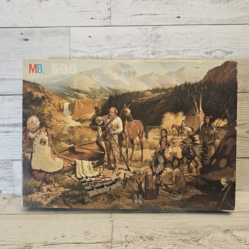 Milton Bradley Frontier Days Firestick 500‎ Piece Puzzle Still Sealed NOS 1990